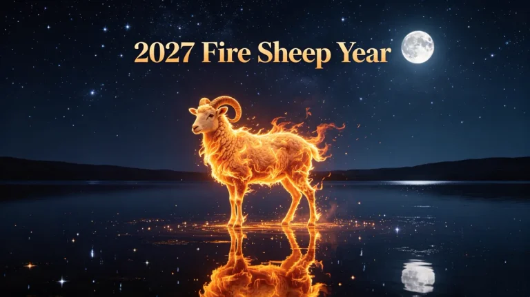 BaZi 2027 Decoded: What the Ding Wei Fire Sheep Year Really Means editorial illustration