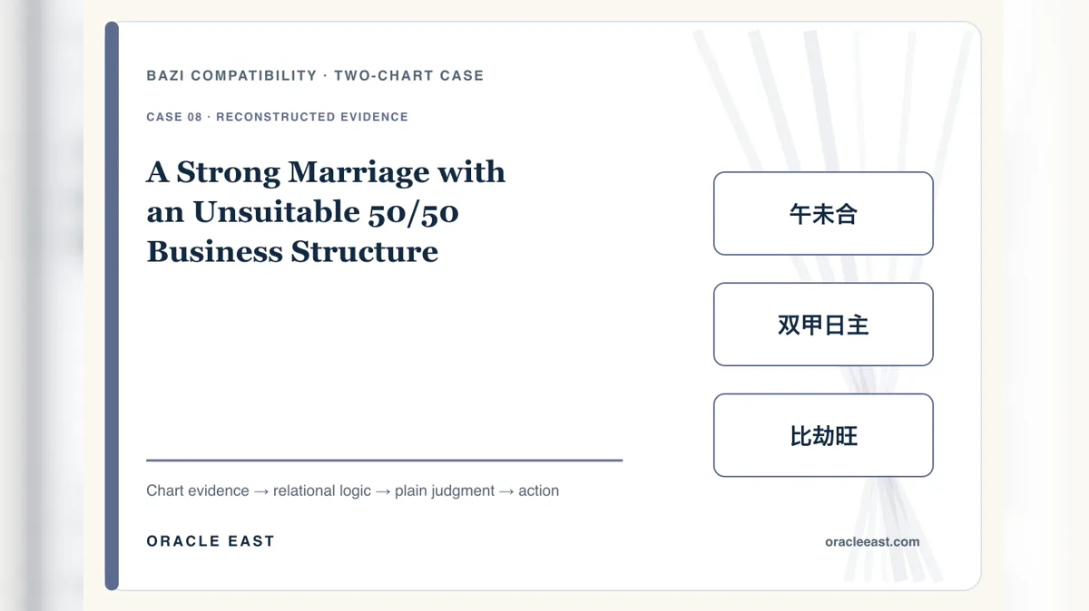 A Strong Marriage with an Unsuitable 50/50 Business Structure — reconstructed chart evidence and practical decision path