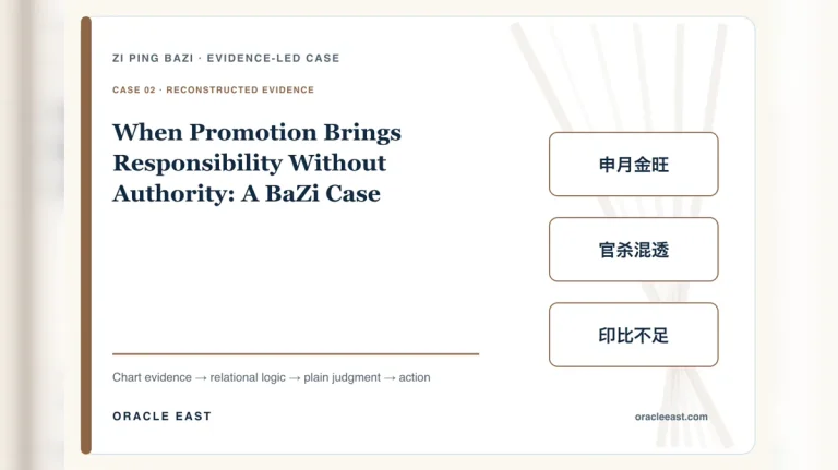 When Promotion Brings Responsibility Without Authority: A BaZi Case — reconstructed chart evidence and practical decision path
