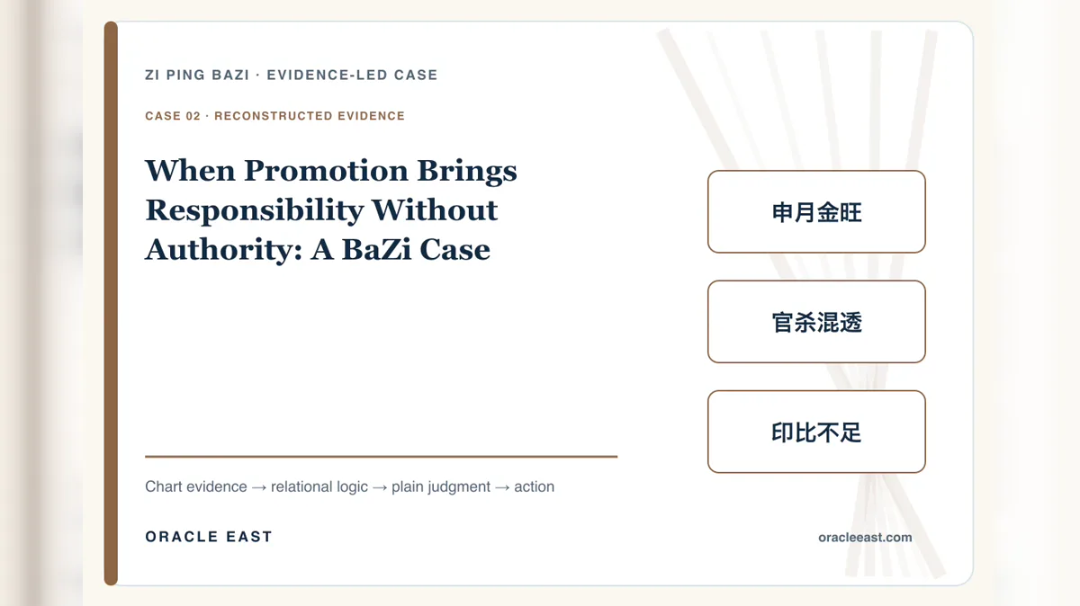 When Promotion Brings Responsibility Without Authority: A BaZi Case — reconstructed chart evidence and practical decision path