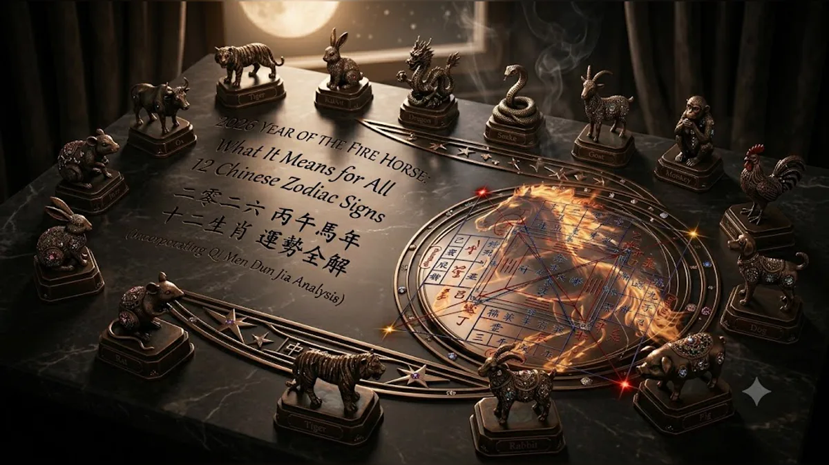 2026 Year of the Fire Horse: What It Means for All 12 Chinese Zodiac Signs editorial illustration