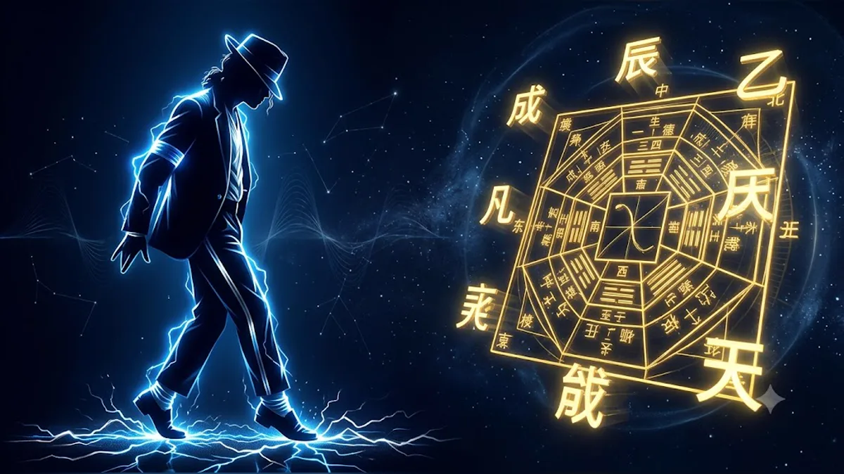 Michael Jackson BaZi: Destiny Blueprint Decoded editorial illustration