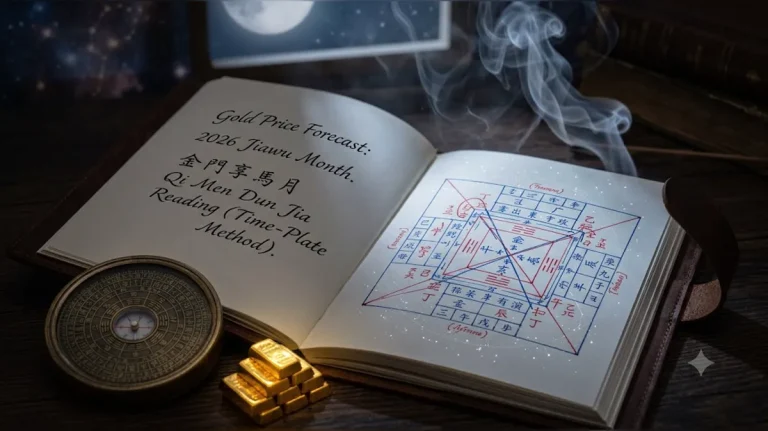 Gold Price Forecast for the 2026 Jiawu Month: A Qi Men Dun Jia Reading (Time-Plate Method) editorial illustration