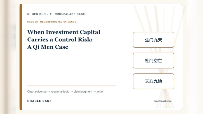 When Investment Capital Carries a Control Risk: A Qi Men Case — reconstructed chart evidence and practical decision path