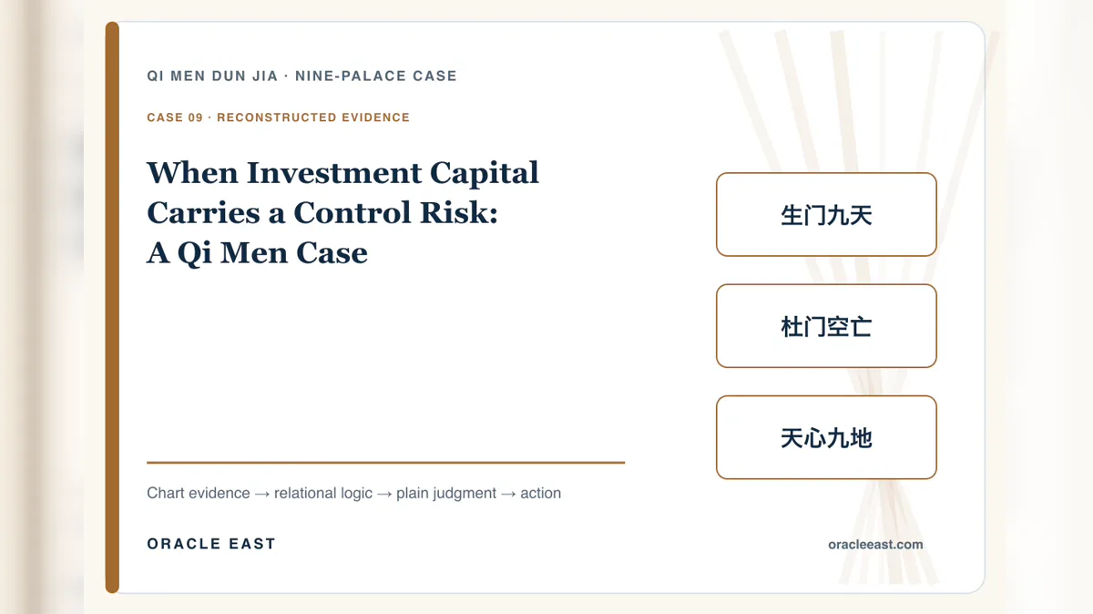 When Investment Capital Carries a Control Risk: A Qi Men Case — reconstructed chart evidence and practical decision path
