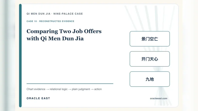 Comparing Two Job Offers with Qi Men Dun Jia — reconstructed chart evidence and practical decision path