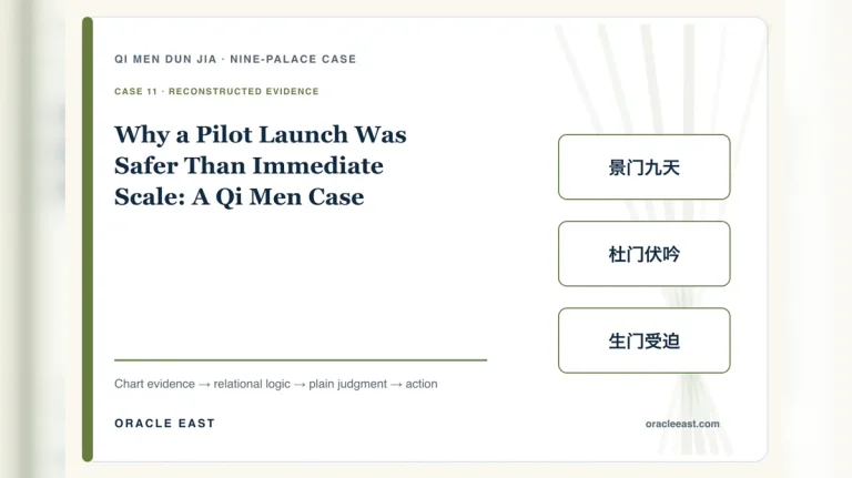 Why a Pilot Launch Was Safer Than Immediate Scale: A Qi Men Case — reconstructed chart evidence and practical decision path