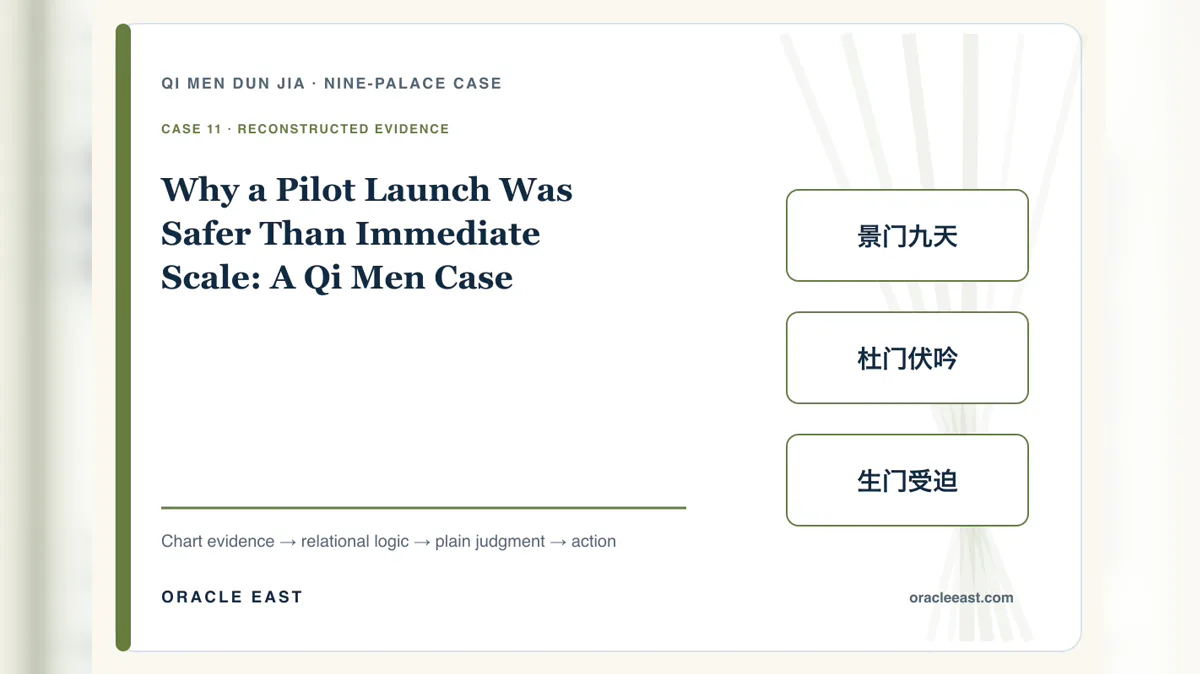 Why a Pilot Launch Was Safer Than Immediate Scale: A Qi Men Case — reconstructed chart evidence and practical decision path